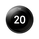 Google Nest Learning Thermostat Negro, Se controla desde el teléfono, Ayuda a ahorrar energía